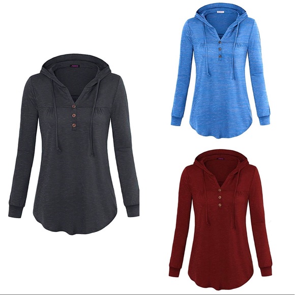 Tops - Lightweight Stretchy Breathable V-Neck Hoodie
